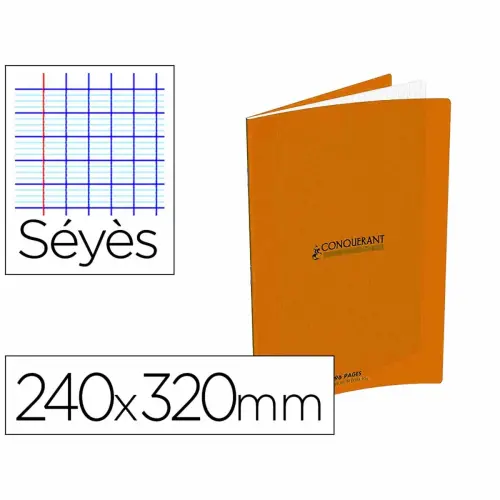 Cahier classique agrafe 240x320mm 96 pages seyes 90g orange - Conquerant photo du produit