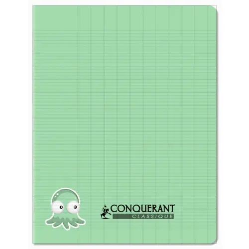 Cahier d'&eacute;criture classique piq&ucirc;re S&eacute;y&egrave;s - A5+ 90 g - 32 pages - Vert - Conqu&eacute;rant photo du produit