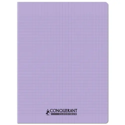 Cahier polypropylène piqûre - A4+ 90 g - 96 pages - Violet - Conquérant photo du produit