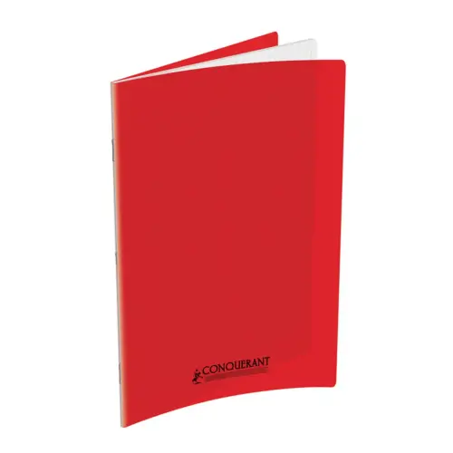 Cahier polypropylène piqûre - A4+ 90 g - 60 pages - Rouge - Conquérant photo du produit