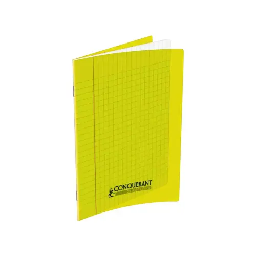 Cahier polypropylène piqûre Seyès - A5+ 90 g - 140 pages - Jaune - Conquérant photo du produit