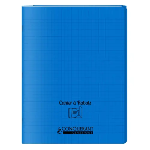 Cahier &agrave; rabat piq&ucirc;re Sey&egrave;s - A4+ 90g - 48 pages - Bleu - Conqu&eacute;rant photo du produit
