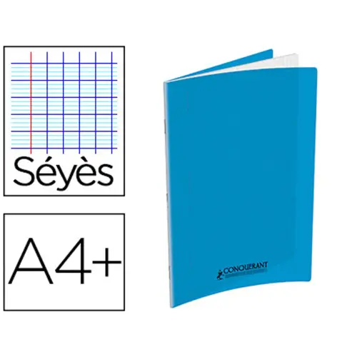 Cahiers polypropylene a4+ 24 x 32 cm - 140 pages - 90g - Bleu - Conquerant photo du produit