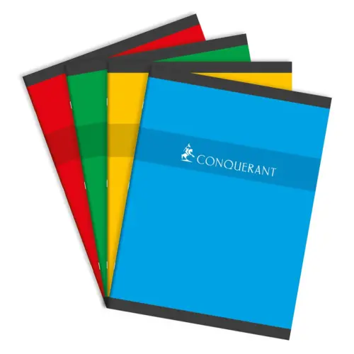 Cahier piqûre Seyès - A4+ 70g - 48 pages - Coloris aléatoire - Conquérant photo du produit