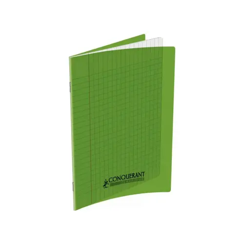 Cahier polypropylène piqûre Seyès - A5+ 90g - 140 pages - Vert - Conquérant photo du produit