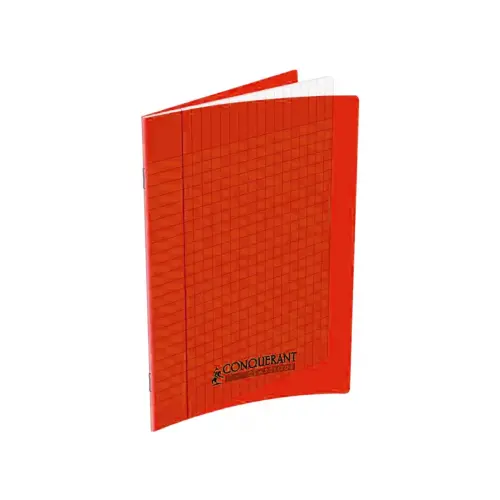 Cahier polypropyl&egrave;ne piq&ucirc;re Sey&egrave;s - A5+ 90 g - 140 pages - Rouge - Conqu&eacute;rant photo du produit