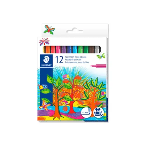 Stylo feutre 325 pointe moyenne 1mm pack 12 couleurs - Staedtler photo du produit