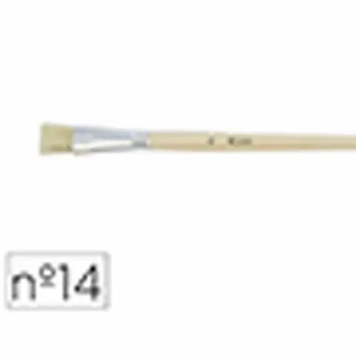 Brosse plate o'color poils soie porc n14 virole alu manche bois lot 10 - O color photo du produit