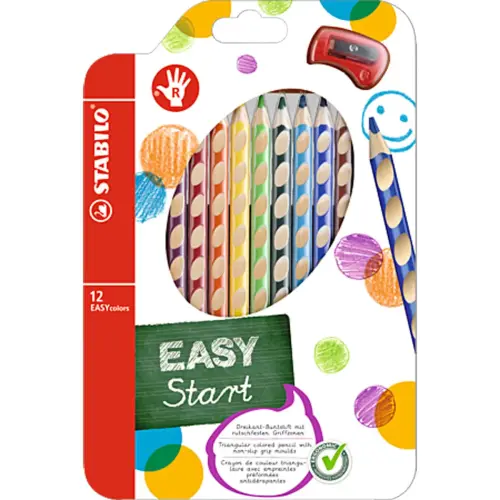 Etui 12 crayons couleur stabilo easycolors + taille-crayon photo du produit