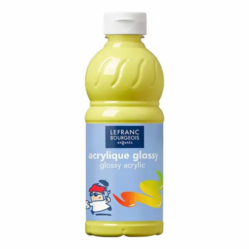 Peinture acrylique glossy fluide jaune citron 500ml - Lefranc bourgeois photo du produit