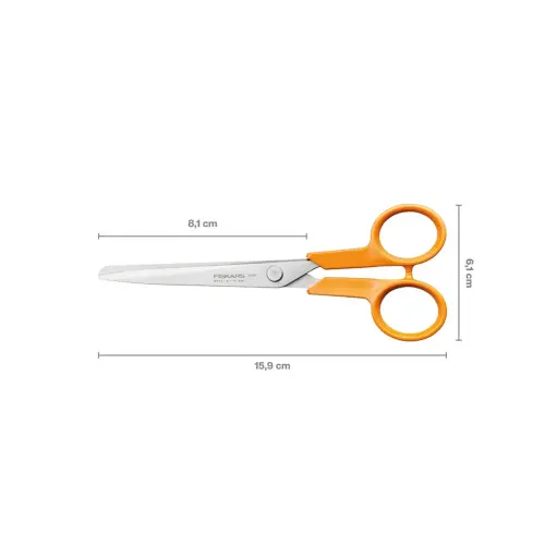 Ciseaux classic universels ambidextre 16 cm anneaux oranges - Fiskars photo du produit