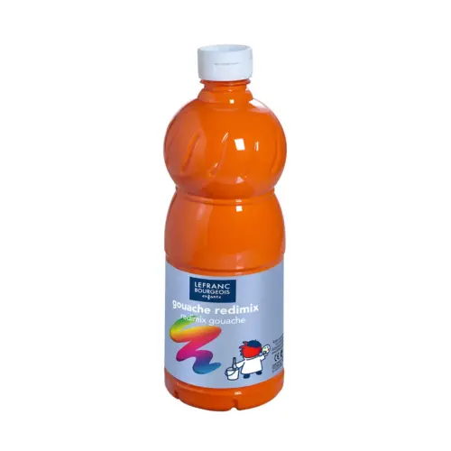 Gouache liquide orange 1000ml non toxique fluide - Lefranc bourgeois photo du produit