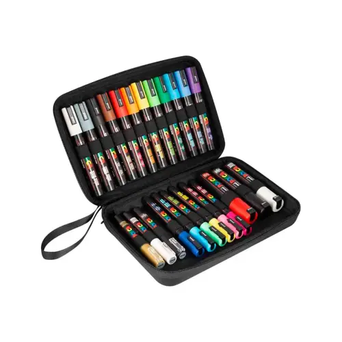 Marqueur pointes assorties coloris assortis mallette 24 unit&eacute;s - Posca photo du produit