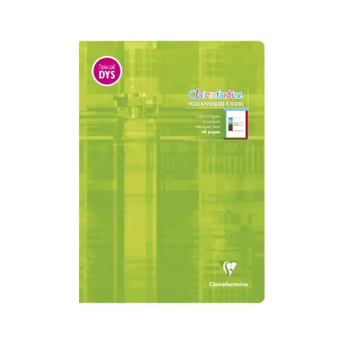 Cahiers &eacute;criture piqu&eacute; sp&eacute;cial dys 210x297mm 48p - Clairefontaine photo du produit