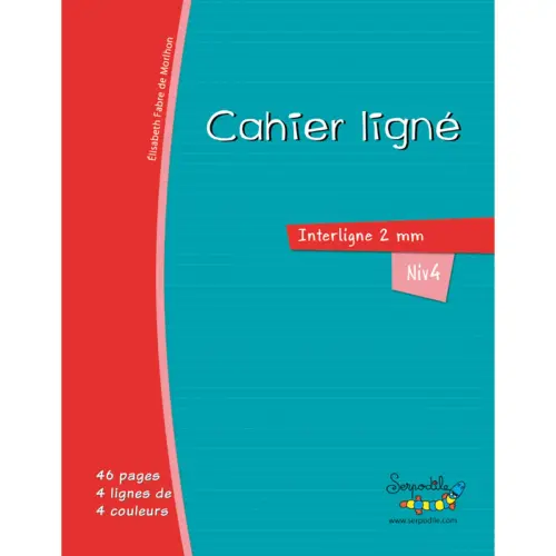 Cahier hamelin a4 48 pages double ligne 2mm niveau 4 - Serpodile photo du produit