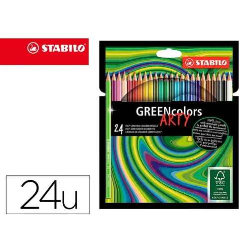 Etui de 24 crayons de couleur greencolors arty - Stabilo photo du produit