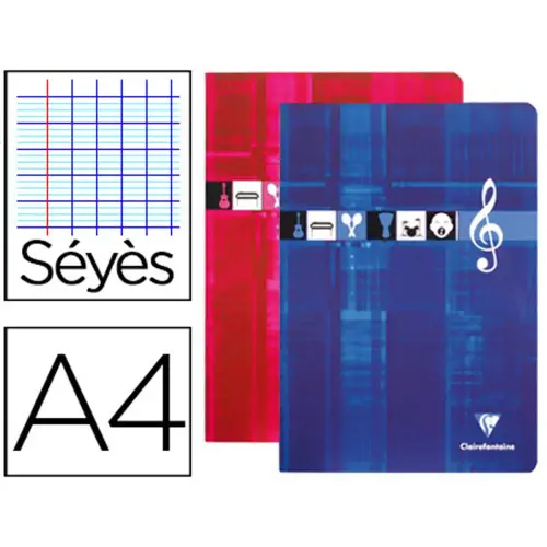 Cahier musique chant pique a4 48 pages 90g 24 seyes - Clairefontaine photo du produit