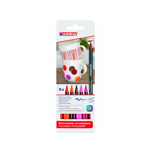 Feutres pinceaux - pointe fine - couleurs chaudes - Edding photo du produit