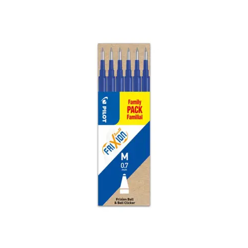 Recharge roller frixion ball clicker encre gel 6 unit&eacute;s bleu - Pilot photo du produit