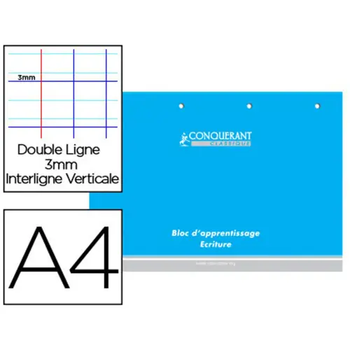 Blocs a4 apprentissage &eacute;criture 160 pages 90g - Conquerant photo du produit