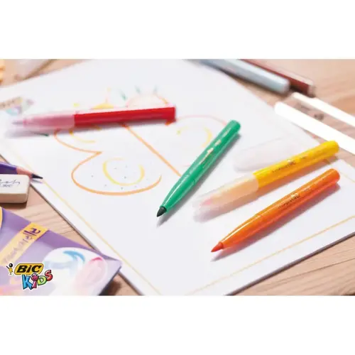Feutre kids visaquarelle encre lavable pointe pinceau 10u - Bic photo du produit