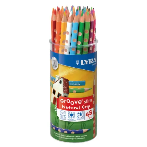 Crayon couleur triangulaire slim mine 3mm pot 48 unit&eacute;s - Lyra groove photo du produit