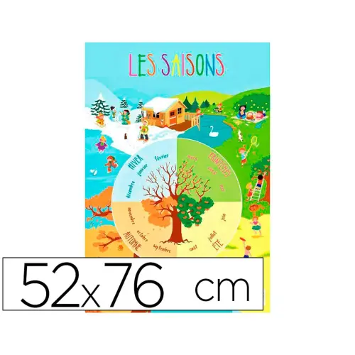 Poster bouchut grandremy p&eacute;dagogique saisons et m&eacute;t&eacute;o 52x76cm - Bouchut papeterie photo du produit