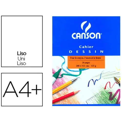 Cahier de dessin piqûre - A4+ 125 g - 24 pages - Canson photo du produit