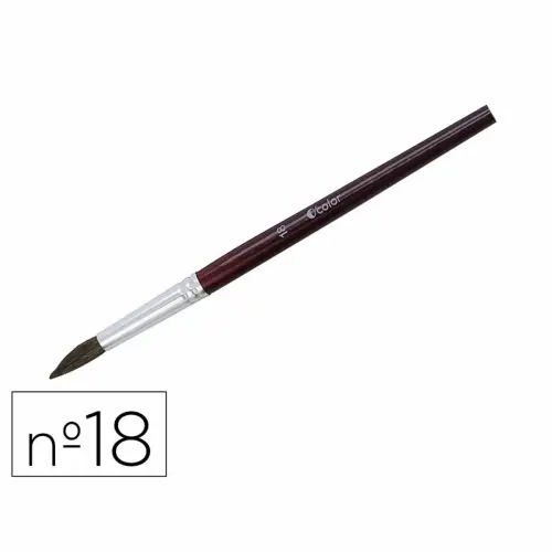 Lot de 10 pinceaux poils poney N°18 gouache aquarelle manche bois - La francaise des couleurs photo du produit