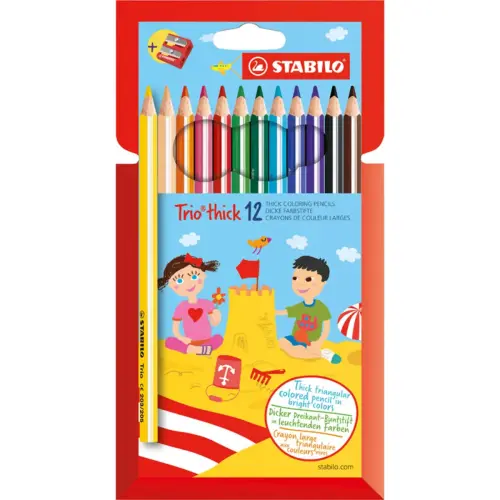 Etui de 12 crayons de couleur trio + 1 taille - crayon - Stabilo photo du produit
