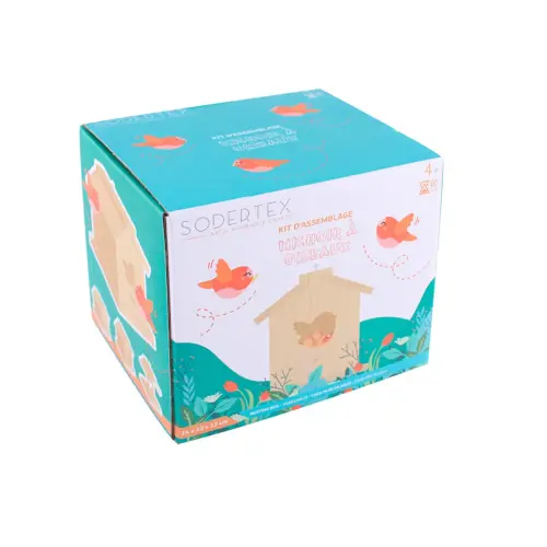 Kit nichoir en bois + colle 14x12x13 cm 1 pc 1 coloris - Sodertex loolipo photo du produit