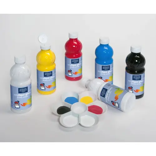 Peinture acrylique glossy fluide indelebile 6x500ml - Lefranc bourgeois photo du produit