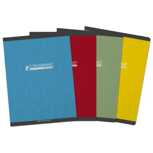 Cahier piqûre Seyès - A4+ 70g - 96 pages - Coloris aléatoire - Conquérant photo du produit