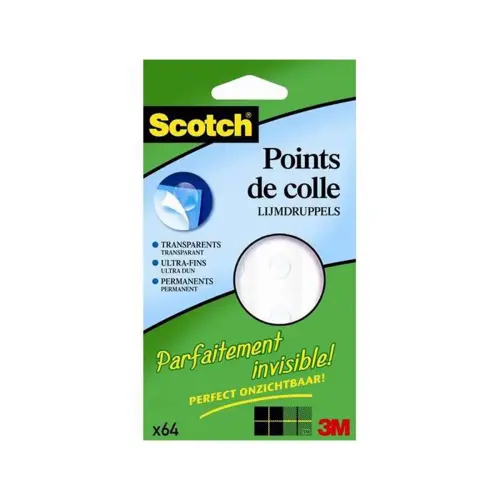 Pastille adhésive invisible double face ultra - fine transparent - Scotch photo du produit