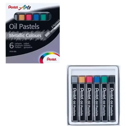 Pastel huile arts corps rond enrobage papier metallises 6 - Pentel photo du produit