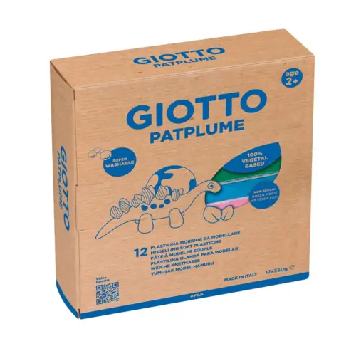 Pate a modeler patplume vegetale coloris assortis boite 12x350g - Giotto photo du produit