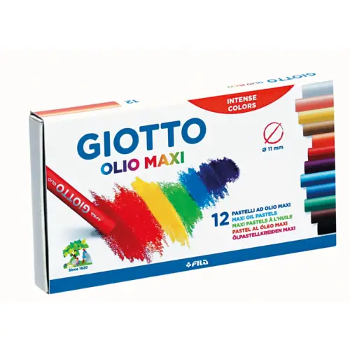 Etui pastels a l huile olio forme ronde 12 unit&eacute;s - Giotto photo du produit
