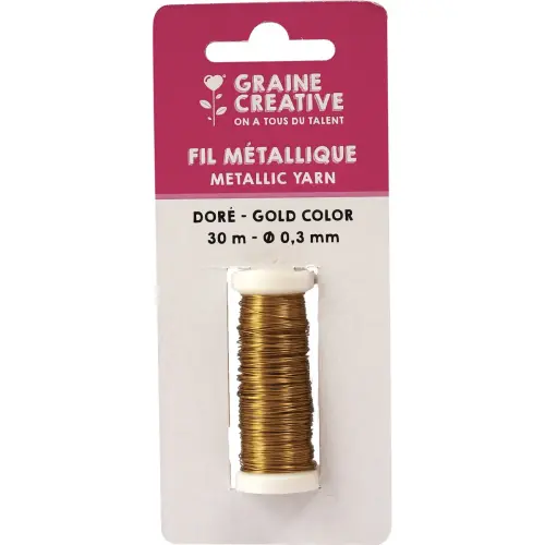 BOBINE FIL METALLIQUE 30 M DIAM 0,3 DOREE photo du produit