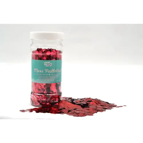 PAILLETTES NID D'ABEILLE 100G EN POT PLASTIQUE - ROUGE photo du produit