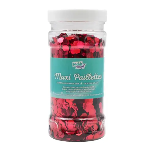 PAILLETTES NID D'ABEILLE 100G EN POT PLASTIQUE - ROUGE photo du produit