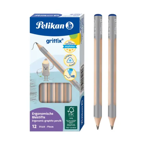 CRAYON GRAPHITE PELIKAN GRIFFIX HB 3,5MM GRIS photo du produit