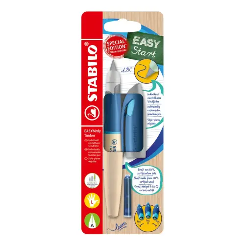 Stylo-plume EASYbirdy gaucher + 1 clé de réglage Bleu - Stabilo photo du produit