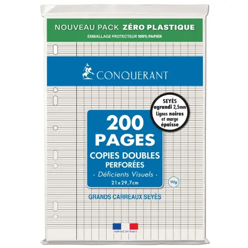 200 Copies doubles perfor&eacute;es 7 d&eacute;ficients visuels 210 x 297 Conqu&eacute;rant photo du produit