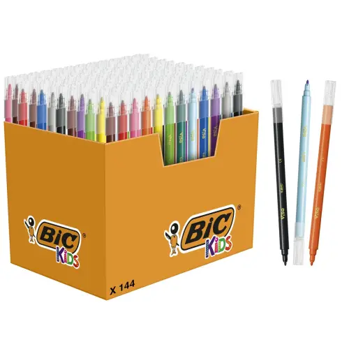 Pack de 144 feutres de coloriage &agrave; pointe fine Bic photo du produit
