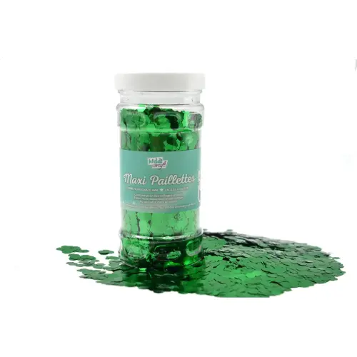 PAILLETTES NID D'ABEILLE 100G EN POT PLASTIQUE - VERT photo du produit