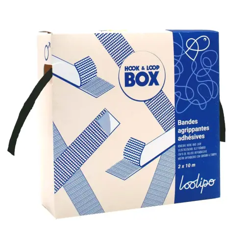 Bandes agrippantes adh&eacute;sives noires - 2 x 10 m - Loolipo photo du produit