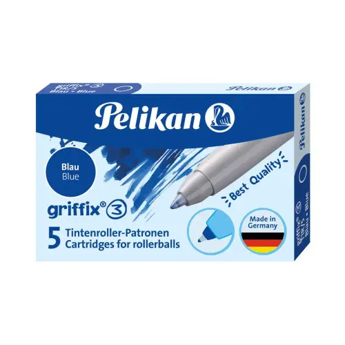 LOT 5 CARTOUCHES ENCRE PELIKAN GRIFFIX BLEU ETUI photo du produit