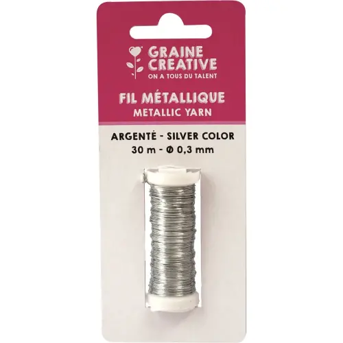 BOBINE FIL METALLIQUE 30 M DIAM 0,3 ARGENTE photo du produit