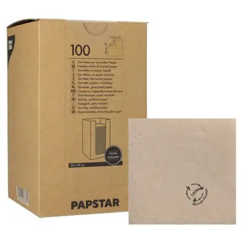 Serviette cocktail 'PUNTO', 200 x 200 mm, noir - Papstar photo du produit