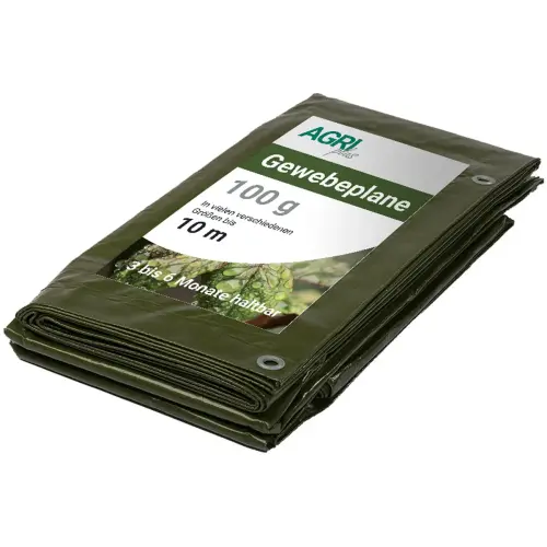 Bâche toile avec oeillets, 3 x 4 m, 100 g, vert - Agriplus photo du produit
